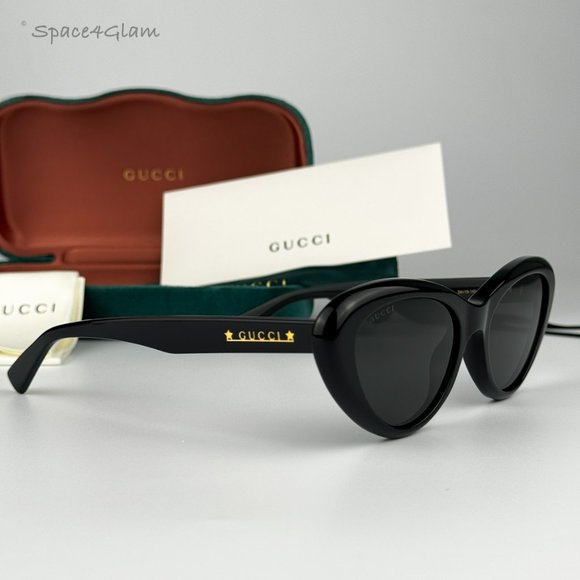 Gucci Women AUTHENTIC Sunglasses Black Grey Cat Eye GG1170S 001 BRAND NEW main image 9